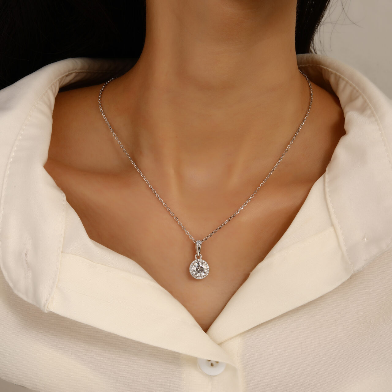 שרשרת מוסונייט 1.5 קראט עיגול