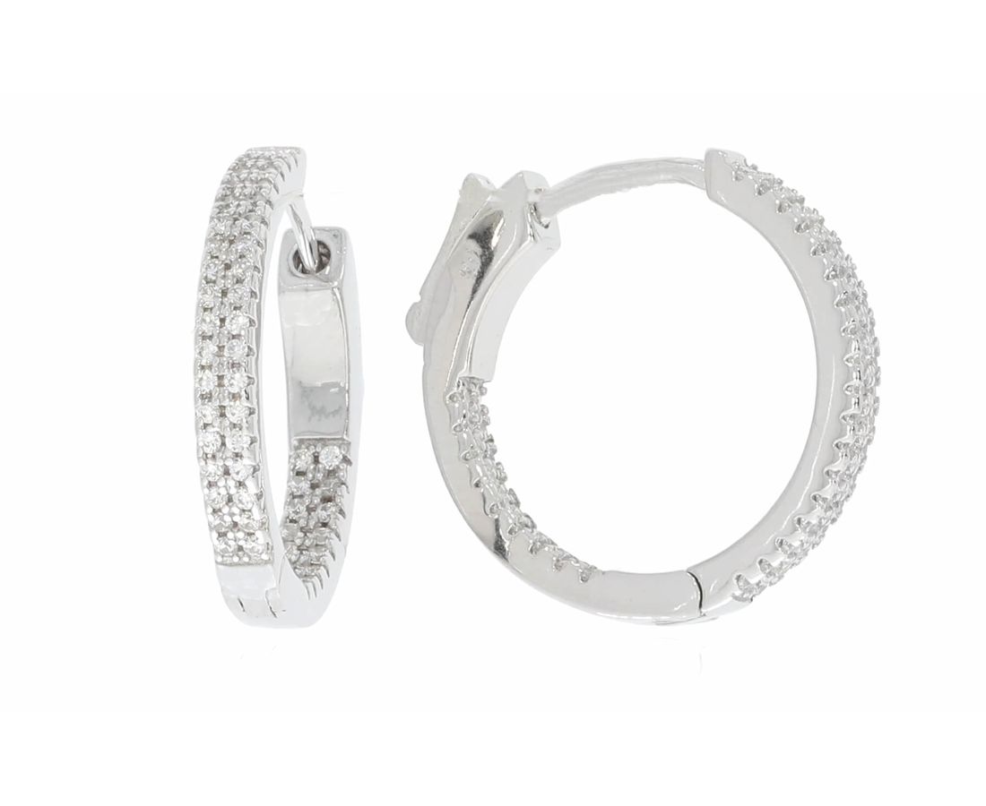 זוג עגילי חישוק כסף 925 בל