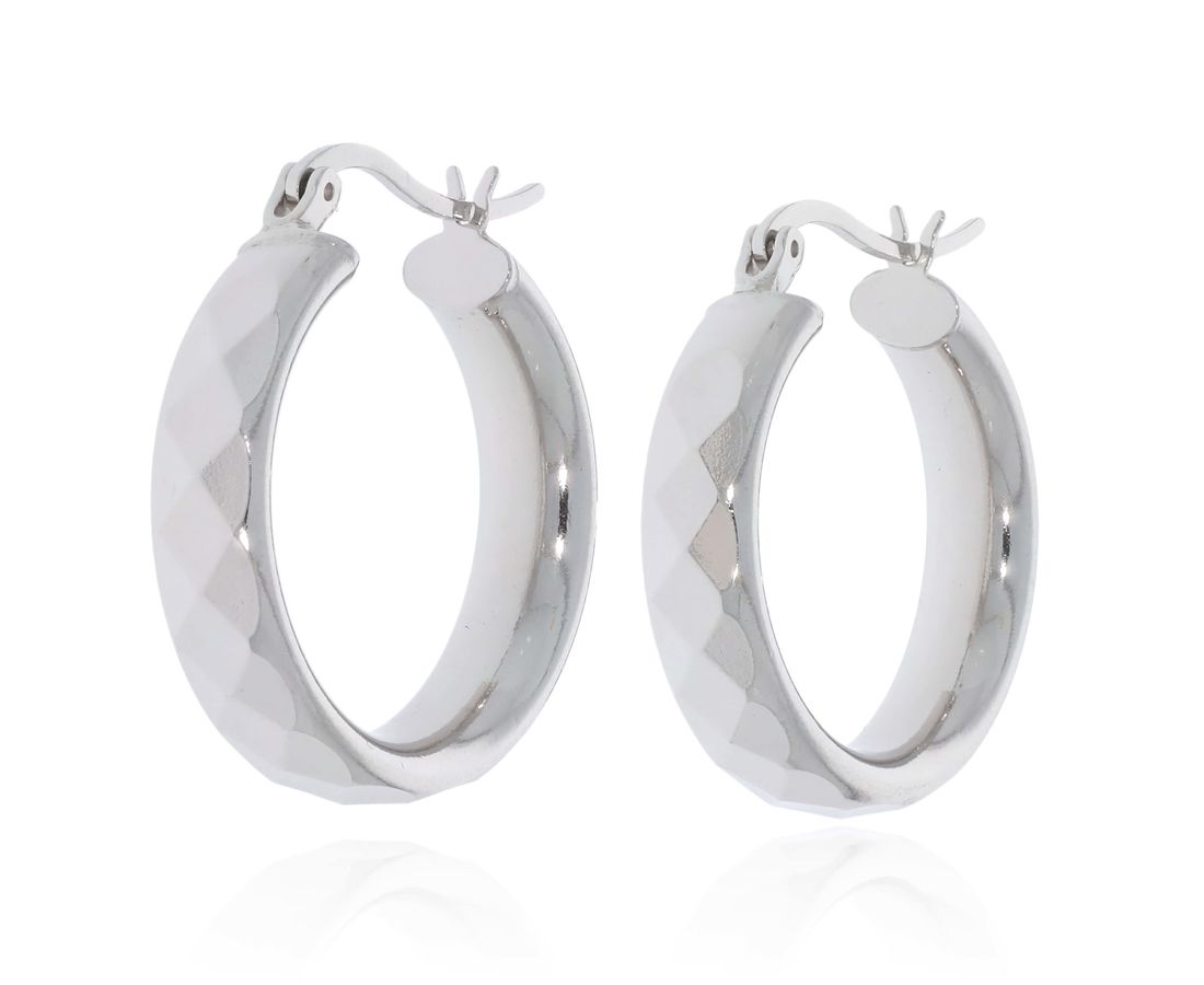 זוג עגילי כסף 925 חצי ירח