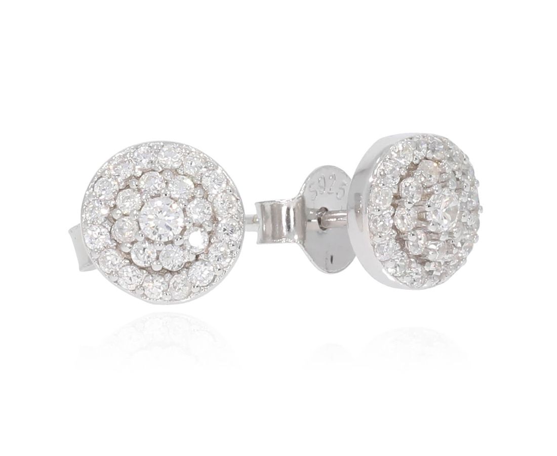 זוג עגילי כסף 925 7.5mm אמילאנו