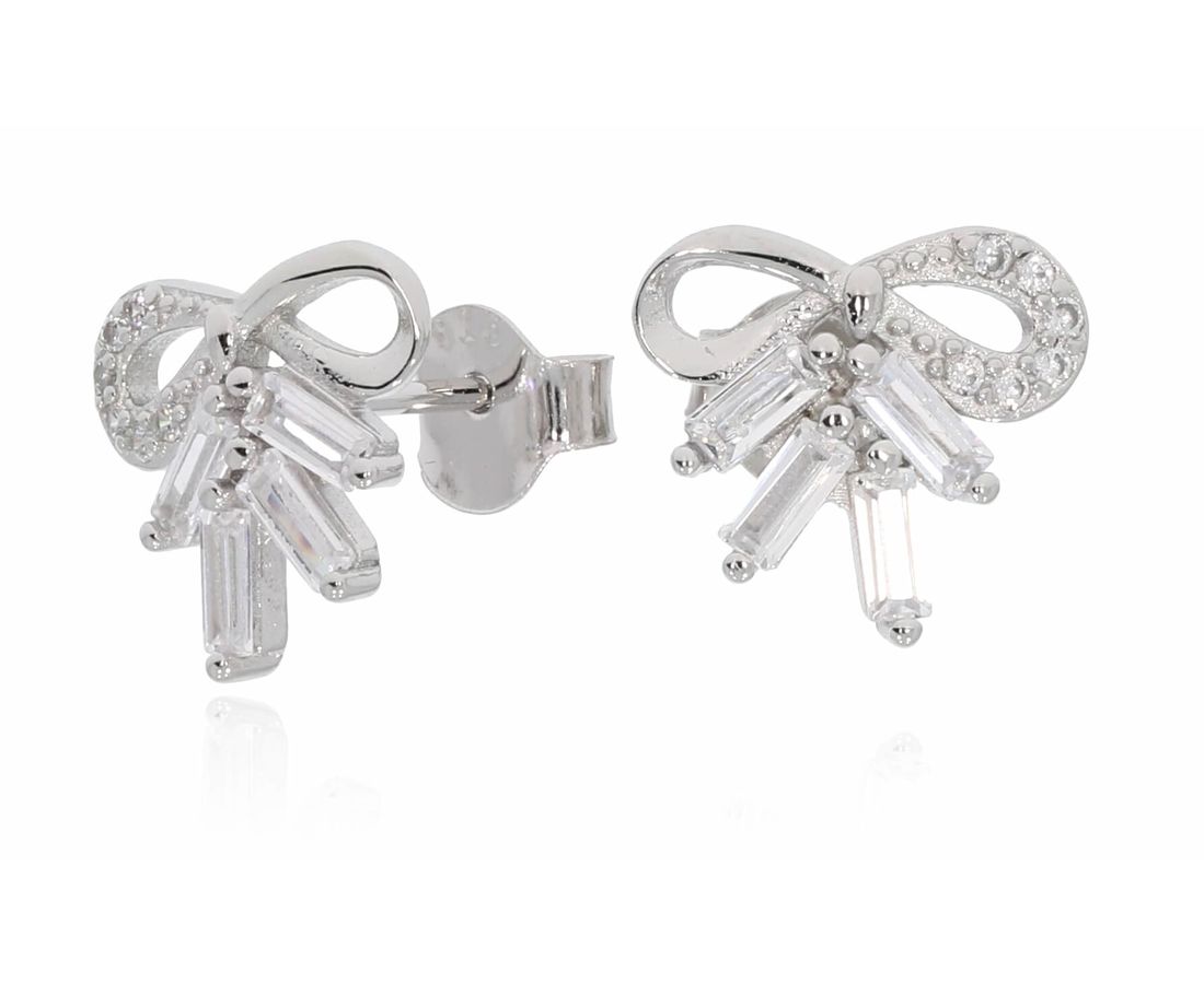 זוג עגילי פפיון כסף 925