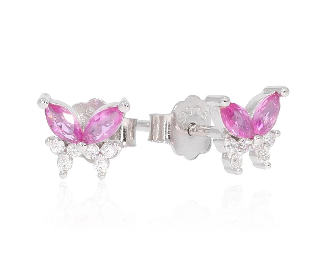 זוג עגילי פרפר כסף 925