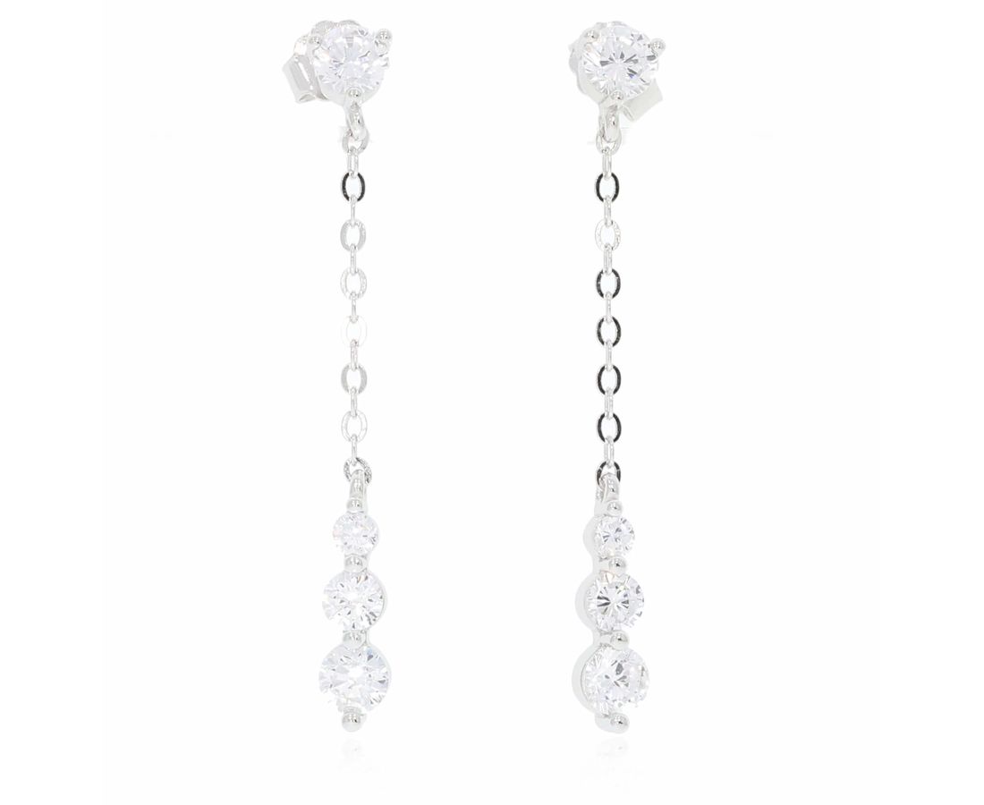 זוג עגילים נופלים כסף 925 לה בל