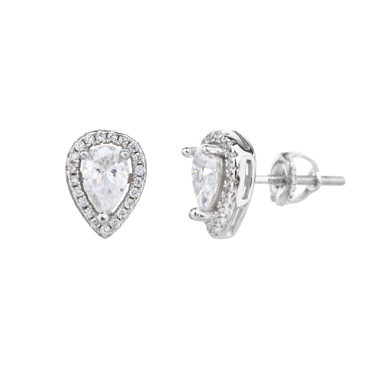 עגיל מוסונייט 1 קראט סוליטר טיפה