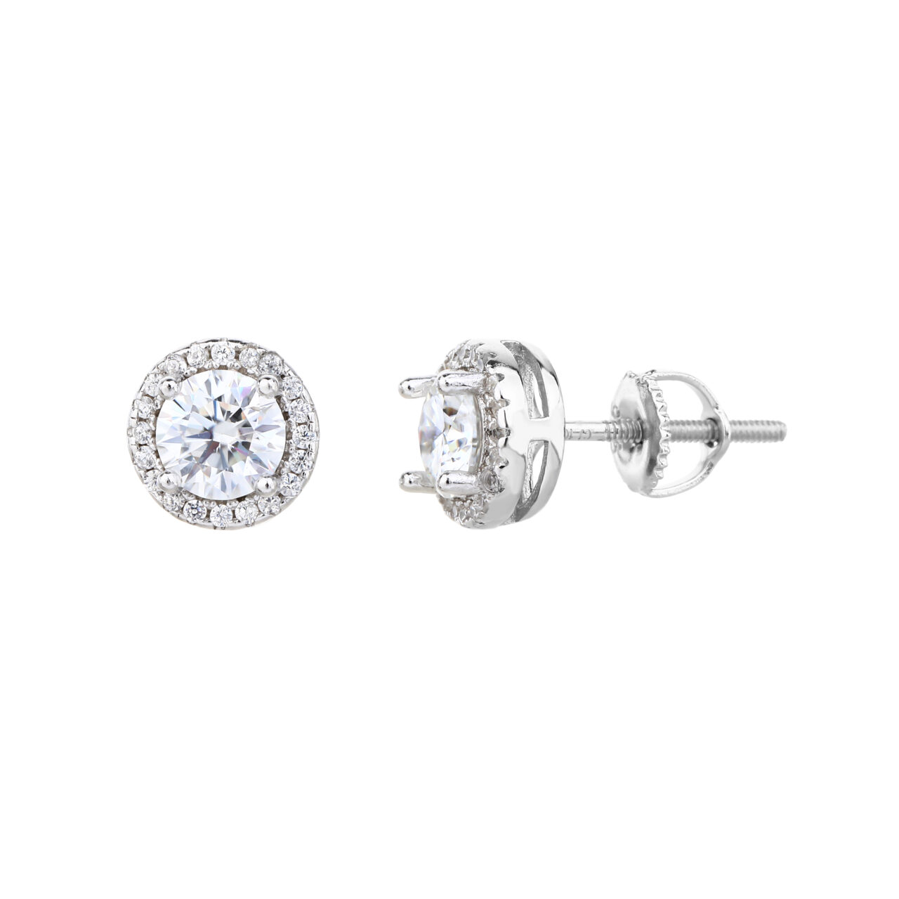 עגיל סוליטר מוסונייט 1 קראט