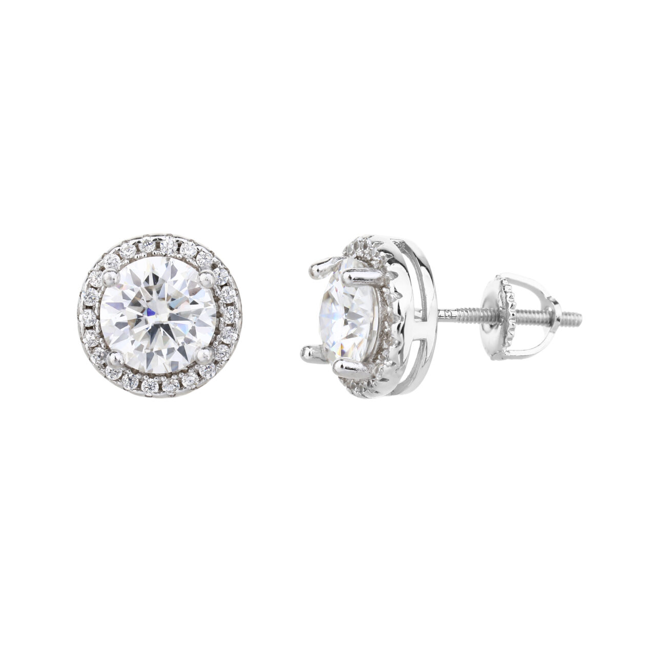 עגיל סוליטר מוסונייט 3 קראט