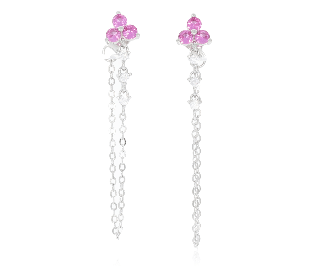 עגילי כסף 925 פרח קטן