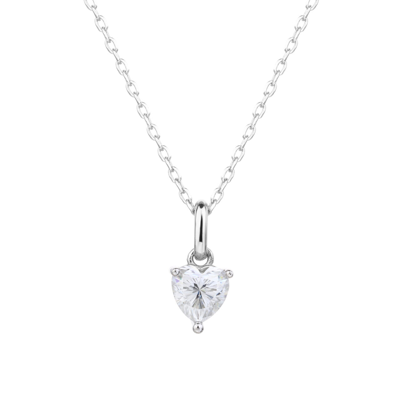 שרשרת מוסונייט 0.5 קראט לב