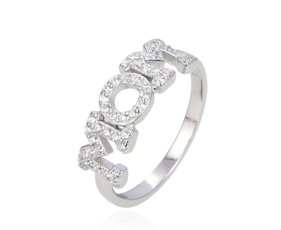 טבעת MOM משובצת