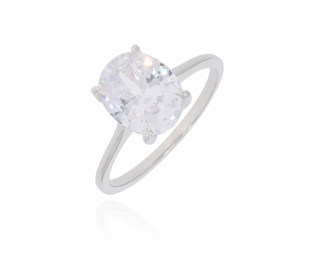 טבעת אליפסה כסף 925