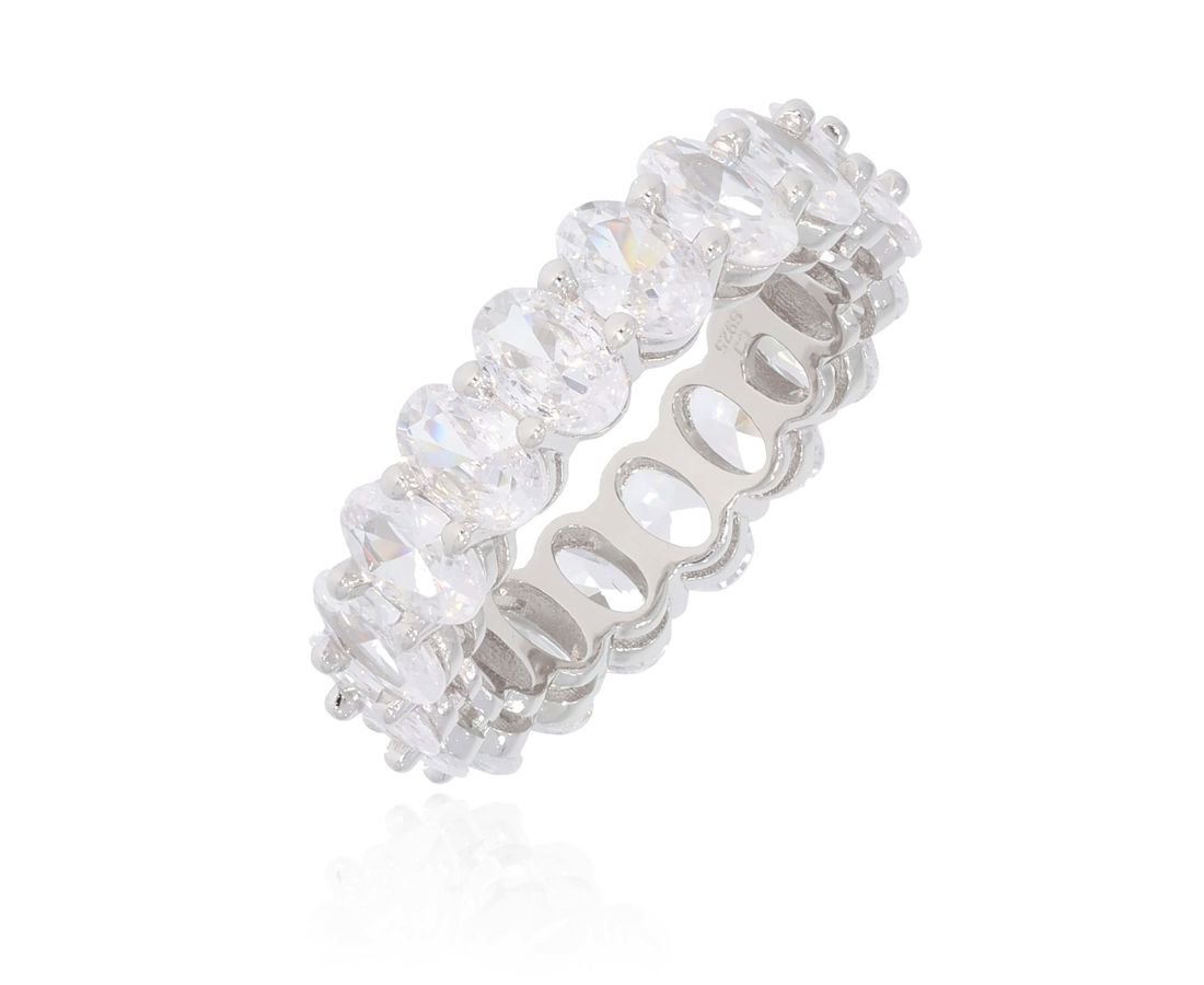 טבעת אליפסות כסף 925