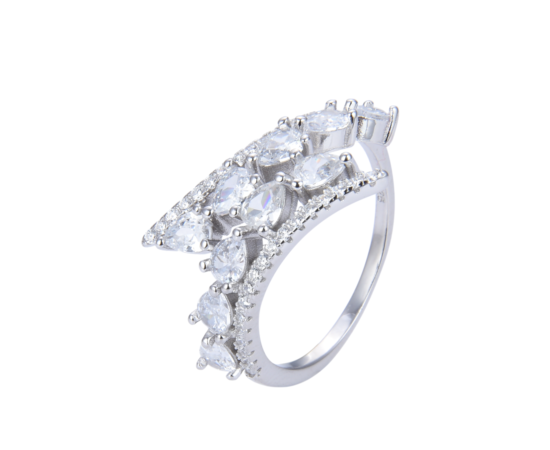 טבעת כסף טיפות 2 פסים שנאל