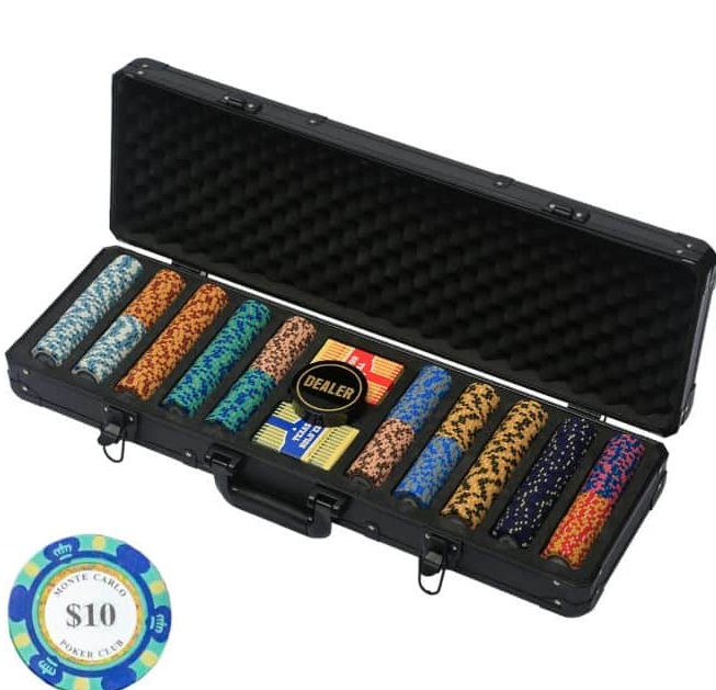 ערכת פוקר מקצועית 500 ז'יטון 14 גרם חימר Monte Carlo Crown